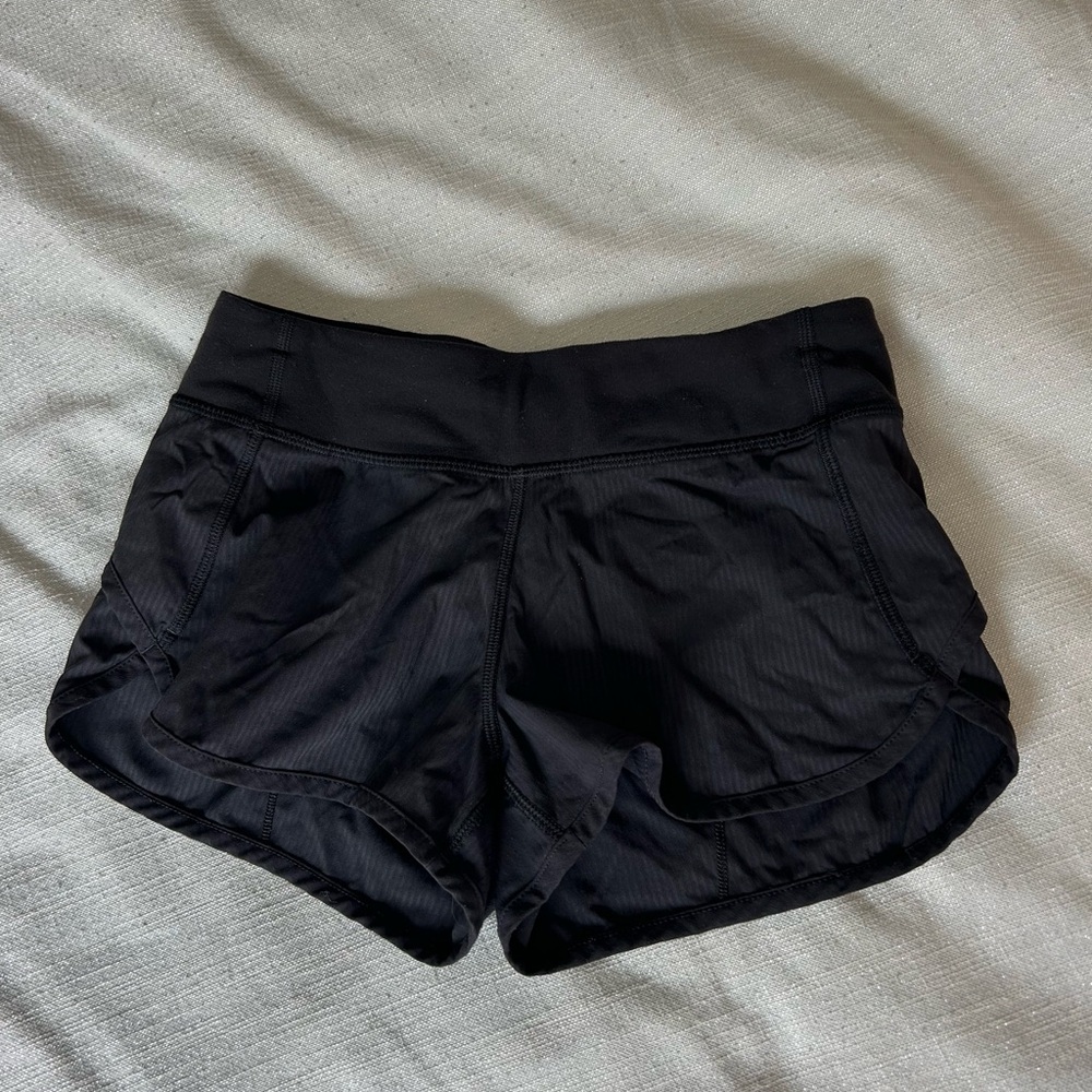 Ivivva by Lululemon size 12 black speedy short; 2.5 inch shorts ; low rise